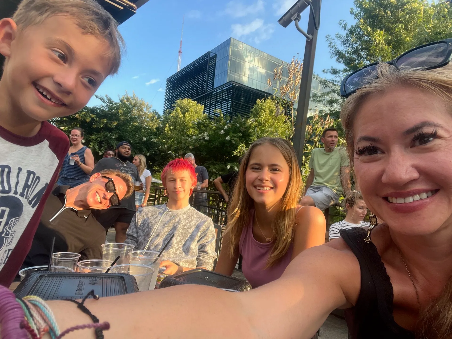 Christina and family at a Deep South Wrestling event